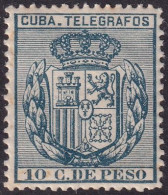 Cuba 1896 Telegrafo Ed 82  Telegraph MH* - Cuba (1874-1898)