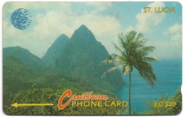 St. Lucia - C&W (GPT) - Pitons 2 - 9CSLC - 1993, 20.000ex, Used - Santa Lucía