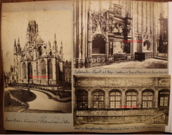 5 Photo 1890's Cathédrale Notre Dame Rouen St Ouen St Maclou Tirage Print Vintage Albumen Albuminé - Lieux