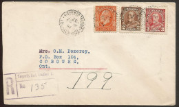 1937 Registered Cover 13c Medallion/GV Pictorial CDS Toronto Stn B To Cobourg Ontario - Histoire Postale