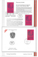 3254d: Österreich 1992, Akademie Der Bildenden Künste, Speziallot **/ O/ FDC Mit Beschreibung - Musei