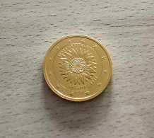 LETTONIE 2023 - TOURNESOL UKRAINIEN - 2 EUROS COMMEMORATIVE - PLAQUE OR - VERGOLDET - Latvia