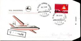 Luxembourg , Luxemburg , 1 - 7 - 1970 ,FDC  Vol Inaugural Luxembourg - Sarrebruck , Timbre Mi 809, GESTEMPELT - Lettres & Documents