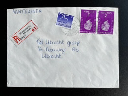 NETHERLANDS 1978 REGISTERED LETTER NIEUWEGEIN HOOG ZANDVELD TO UTRECHT 06-11-1978 NEDERLAND AANGETEKEND - Briefe U. Dokumente