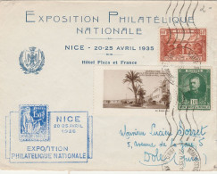 NICE  06  - LETTRE EXPOSITION PHILATELIQUE NATIONALE 20/25 AVRIL 1935 - Storia Postale