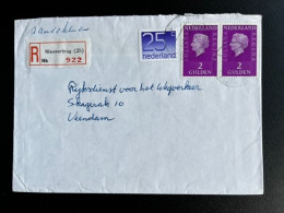 NETHERLANDS 1978 REGISTERED LETTER NIEUWERBRUG (ZH) TO VEENDAM 08-08-1978 NEDERLAND AANGETEKEND - Lettres & Documents