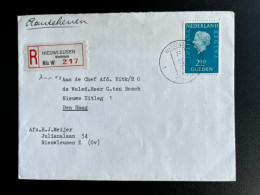 NETHERLANDS 1974 REGISTERED LETTER NIEUWLEUSEN WESTEINDE TO 'S GRAVENHAGE 14-03-1974 NEDERLAND AANGETEKEND - Lettres & Documents