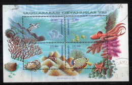 1998 TURKEY INTERNATIONAL OCEAN YEAR SOUVENIR SHEET USED - Blocks & Sheetlets