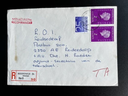 NETHERLANDS 1978 REGISTERED LETTER NOORDWIJK (ZH) BOMSTRAAT TO LEIDERDORP 17-03-1978 NEDERLAND AANGETEKEND - Cartas & Documentos