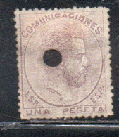 SPAIN ESPAÑA SPAGNA 1872 1873 PERFIN KING AMADEO RE ROI 1p MH - Neufs