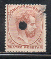 SPAIN ESPAÑA SPAGNA 1872 1873 PERFIN KING AMADEO RE ROI 4p MH - Ungebraucht