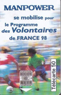 F870  05/1998 - MANPOWER FRANCE 98 - 50 SC7- (verso : N° Rouges Deux Lignes Vers Le Bas) - 1998