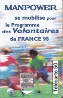 F870  05/1998 - MANPOWER FRANCE 98 - 50 SC7- (verso : N° Rouges Deux Lignes Vers Le Haut) - 1998