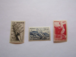 Mon02   Monaco   JO  Londres 1948  MNH  Mi 344 Et 346-347   Surtaxe - Summer 1948: London