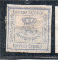 SPAIN ESPAÑA SPAGNA 1872 1873 MURAL CROWN 1/4c MH - Ongebruikt