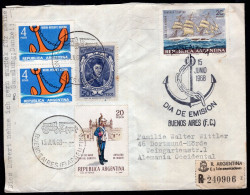 Argentina - 1968 - Letter - Nautical Theme Post Stamps - Sent To Germany - Caja 1 - Lettres & Documents