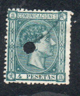SPAIN ESPAÑA SPAGNA 1875 KING ALFONSO XII RE ROI 4p USED USATO OBLITERE' - Used Stamps