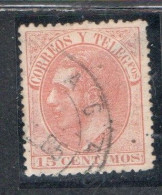 SPAIN ESPAÑA SPAGNA 1882 KING ALFONSO XII RE ROI 15c USED USATO OBLITERE' - Usados