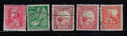 NEW ZEALAND 1926-35 GEORGE V,PIED,KIWI,MAORI HOUSE  SCOTT #184-186A,188 USED - Usados