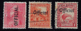 NEW ZEALAND 1936 0FFICIAL STAMPS  SCOTT #O55,O58,O64 USED - Dienstmarken