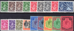Nyasaland 1938-44 Set Lightly Mounted Mint. - Nyassaland (1907-1953)