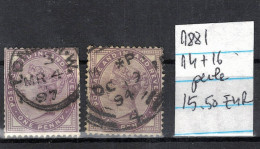 CHCT62 -  Queen Victoria, 14 & 16 Pearls, Used Stamps, 1881, Great Britain - Usados