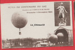 Fetes Du Centenaire Du Gaz--Ballons---Organisé Par L'Aero-Club De France--Dimanche 4 Décembre 1904 - Dirigeables