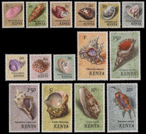 Kenia 1971 - Mi-Nr. 36-50 ** - MNH - Meeresschnecken / Marine Snails (I) - Kenya (1963-...)