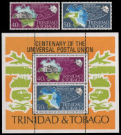 Trinidad & Tobago 1974 - Mi-Nr. 328-329 & Block 12 ** - MNH - Transport - UPU - Trinité & Tobago (1962-...)