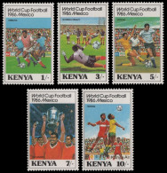 Kenia 1986 - Mi-Nr. 360-364 ** - MNH - Fussball / Soccer - Kenya (1963-...)