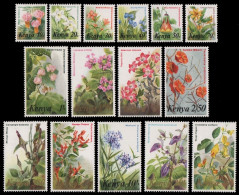 Kenia 1983 - Mi-Nr. 240-254 ** - MNH - Blumen / Flowers - Kenya (1963-...)