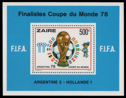 Kongo-Zaire 1978 - Mi-Nr. Block 19 ** - MNH - Fußball / Soccer - Unused Stamps