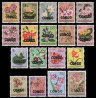 Kongo-Kinshasa 1960 - Mi-Nr. 11-28 ** - MNH - Blumen / Flowers - Andere & Zonder Classificatie