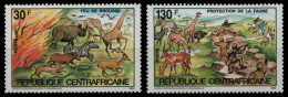Zentralafrikanische Rep. 1984 - Mi-Nr. 1004-1005 A ** - MNH - Wildtiere - Centrafricaine (République)