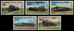 Zentralafrikanische Rep. 1984 - Mi-Nr. 1026-1030 ** - MNH - Lokomotiven - Centrafricaine (République)