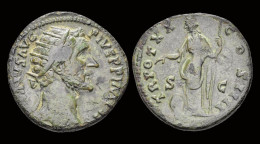 Antoninus Pius AE Dupondius Providentia Standing Left - Die Antoninische Dynastie (96 / 192)