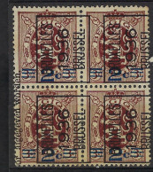 KANTDRUK  Nr. 315 (blok Van 4) Voorafgestempeld Nr. 299E Positie A   BRUXELLES  1936  BRUSSEL ; Staat Zie Scan ! LOT 348 - Typo Precancels 1929-37 (Heraldic Lion)