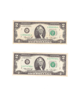 United States Of America > Lot Of 2 Banknotes 1976 Series > 2 Dollars P-461(G), Both XF - Billets De La Federal Reserve (1928-...)