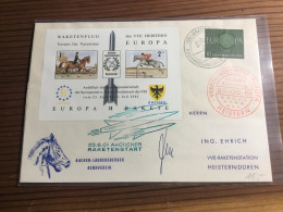 BRD Raketenpost Mit Unterschrift 1961 Plus Block - Erst- U. Sonderflugbriefe