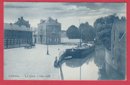 Lessines - La Quai , 1 Juin 1908 ... Péniche ( Voir Verso ) - Lessines