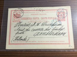 Bulgarien Ganzsache 1899 Nach Amsterdam Niederlande - Lettres & Documents