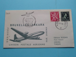 BRUXELLES - ANKARA ( N° 266 ) Liaison Postale AERIENNE Par SABENA1958 ( Voir / See Photo ) Edit. RODAN Turquie ! - 1951-1960