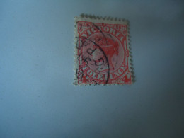 VICTORIA USED  STAMPS DUTY QUEEN  4C  RED 1885  WITH    POSTMARK  1890 - Used Stamps
