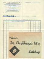 Österreich SALZBURG 1939 Deko Rechnung  +Versandcouvert Fa Papiergroßhandlung Jos.Christlmayr Wwe S.Haffnergasse 7-9 - Austria