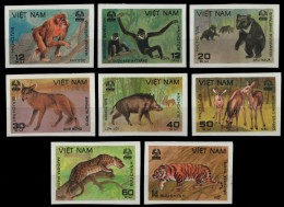 Vietnam 1981 - Mi-Nr. 1155-1162 U (*) - Ohne Gummi Verausgabt - Wildtiere - Viêt-Nam