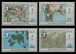 Hongkong 1984 - Mi-Nr. 427-430 ** - MNH - Landkarten / Maps - Nuevos