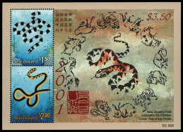 Neuseeland 2001 - Mi-Nr. Block 117 ** - MNH - Reptilien / Reptiles - Unused Stamps