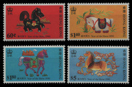Hongkong 1990 - Mi-Nr. 581-584 ** - MNH - Jahr Des Pferdes - Neufs
