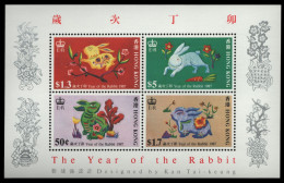 Hongkong 1987 - Mi-Nr. Block 7 ** - MNH - Jahr Des Hasen - Ungebraucht