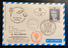 Österreich 1969  42. BALLONPOSTFLUG Mit Sonderstempel WIEN Roter Bordstempel Gestempelt/o NEUKIRCHEN ALTMÜNSTER - Ballons